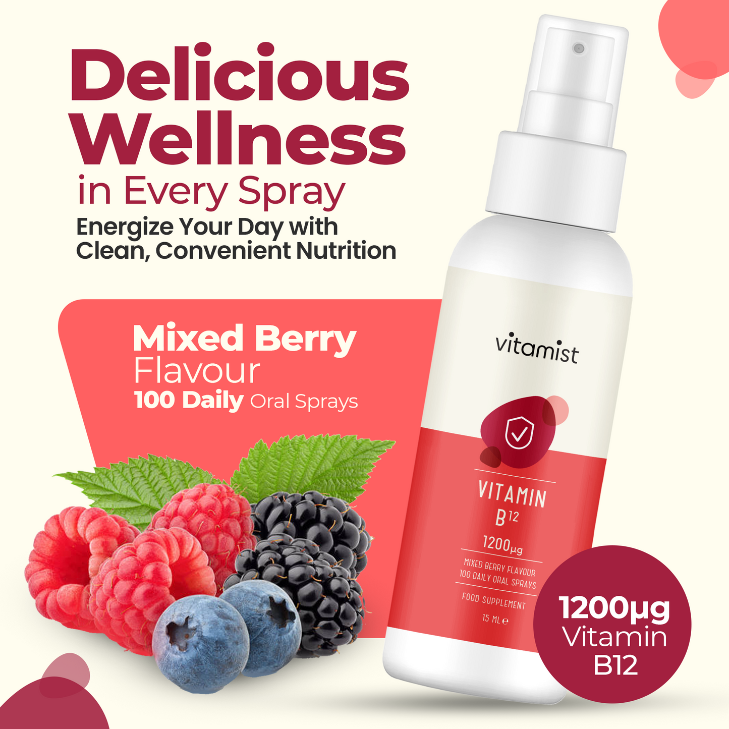 Vitamin B12 Oral Spray | 100 Servings, 15ml