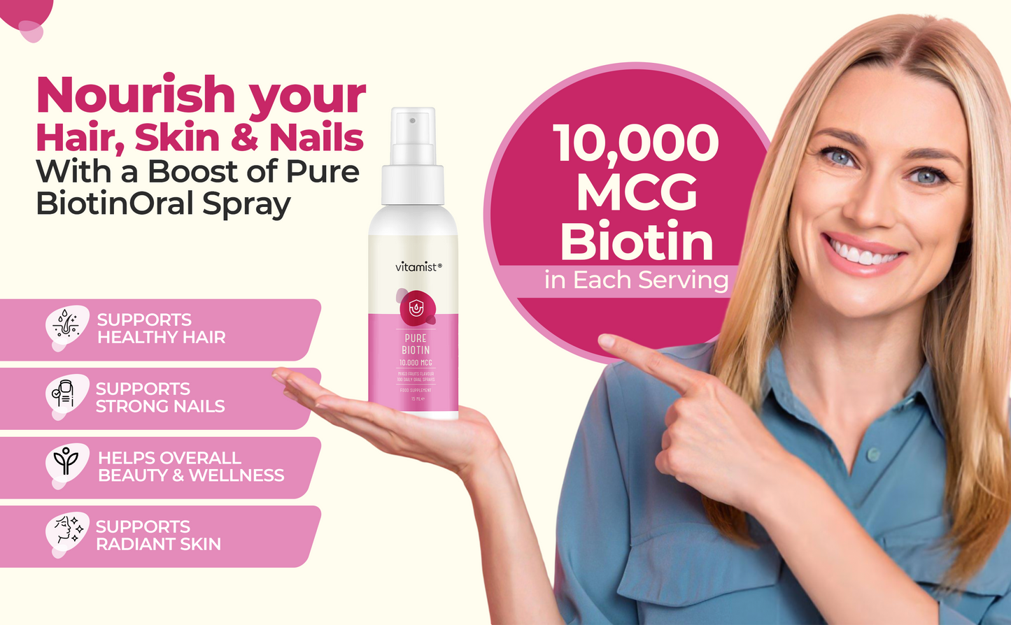 Pure Biotin Oral Spray | 100 Servings