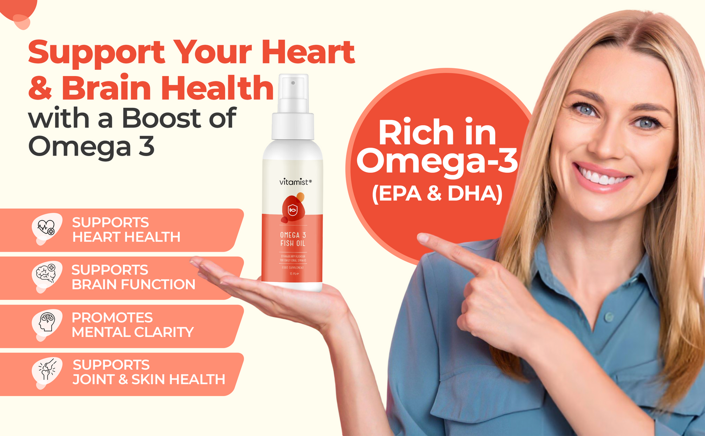 Omega 3 Fish Oil Oral Spray | 100 Servings