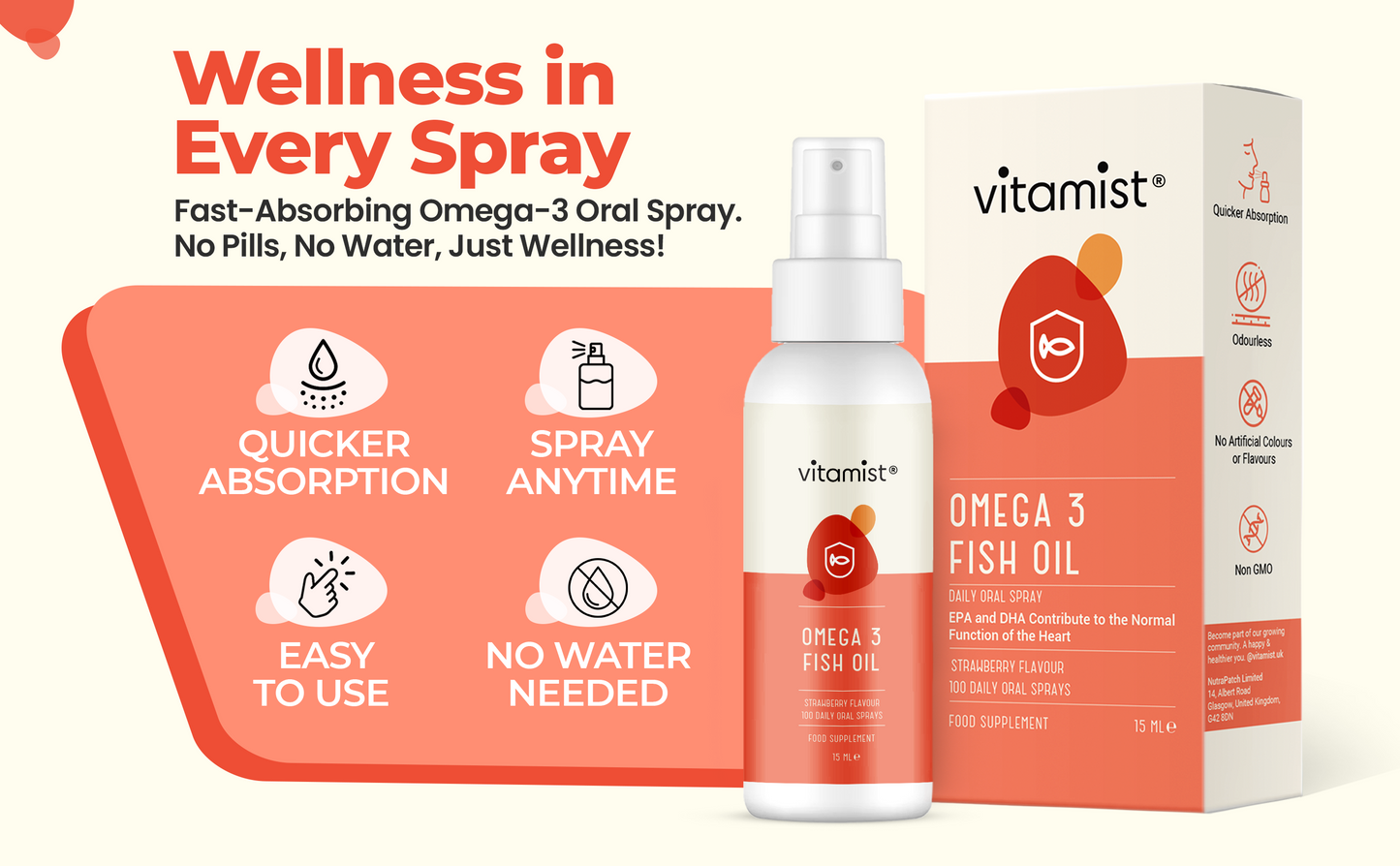 Omega 3 Fish Oil Oral Spray | 100 Servings