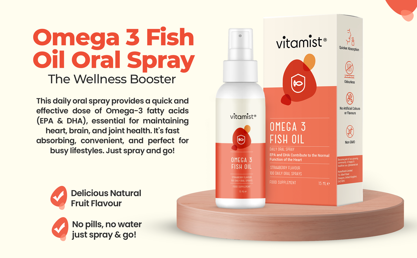 Omega 3 Fish Oil Oral Spray | 100 Servings