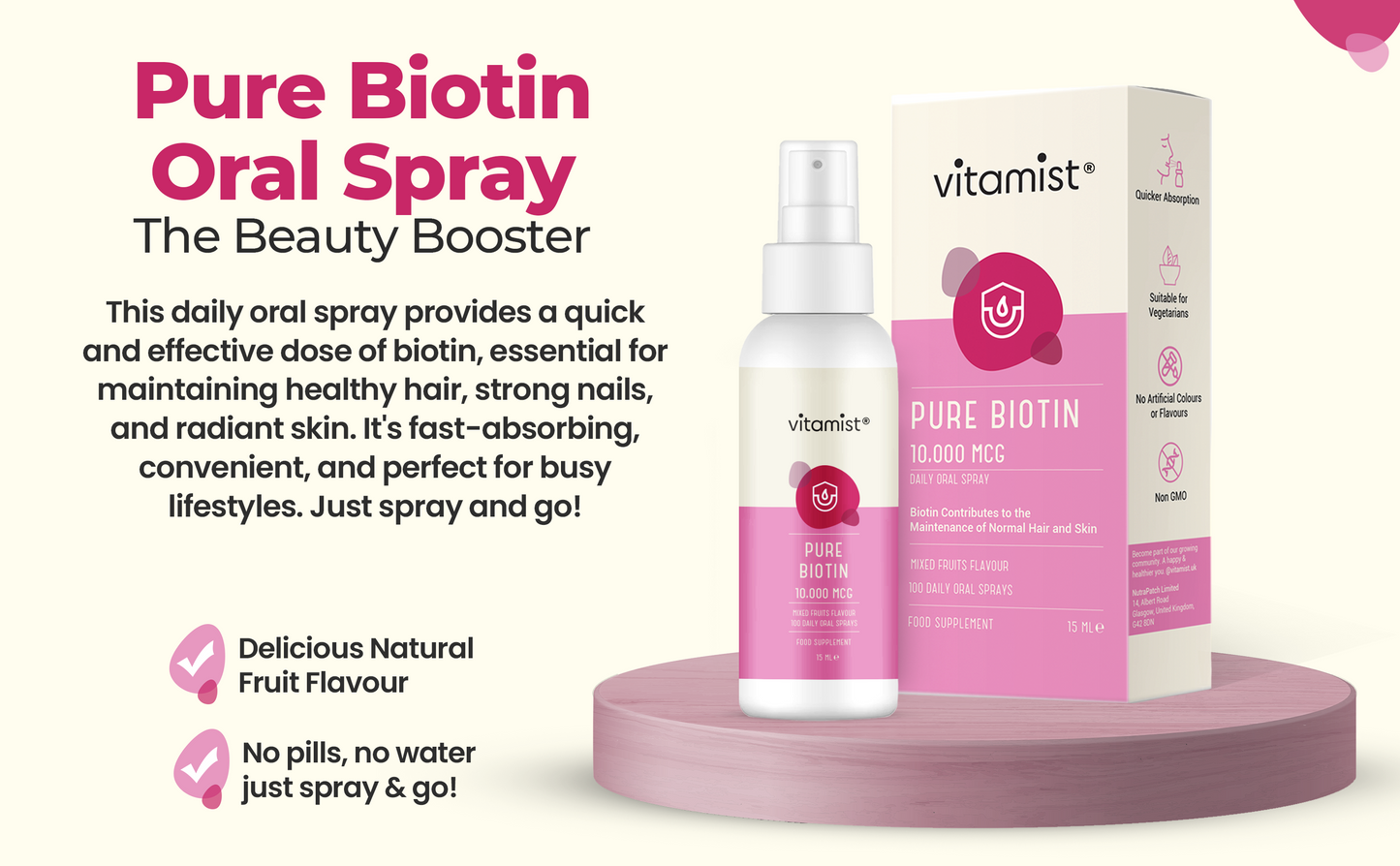 Pure Biotin Oral Spray | 100 Servings